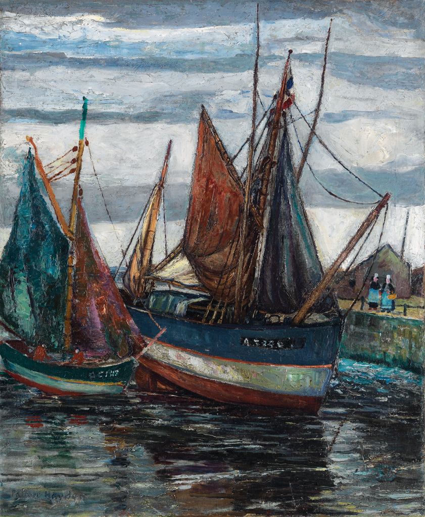 PALMER HAYDEN (1890 - 1973) Le Thonier à Basse Marée Concarneau.